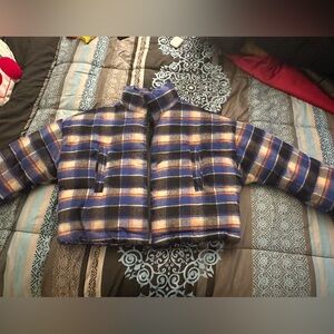 Urban Outfitters Blue and Orange Plaid Jacket